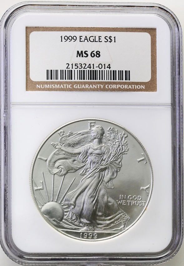 USA. 1 dolar 1999 Walking Liberty NGC MS68
